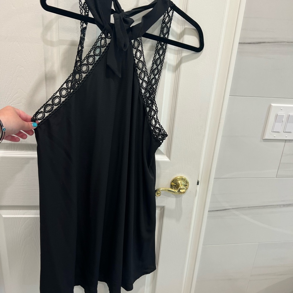 little black dress with lace detailing
